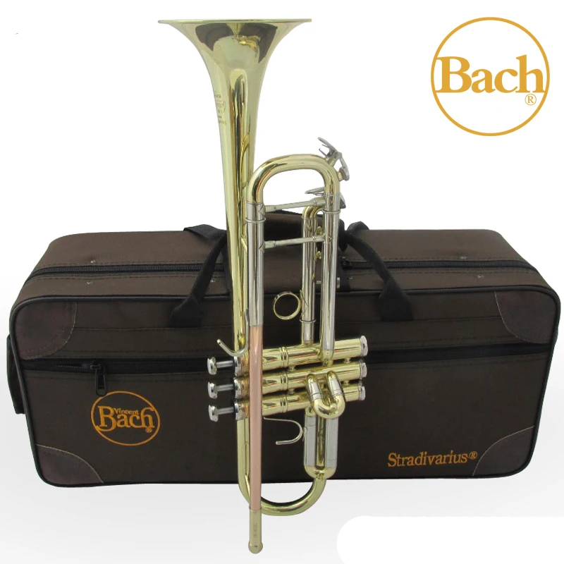 Bach TR 800G Bb Trumpet Instruments Gold and Silver Lacquer Plated