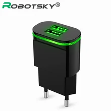 5V 2.1A светодиодный светильник с двумя usb-адаптерами для iPhone 5 6 iPad samsung, настенное зарядное устройство для мобильных телефонов