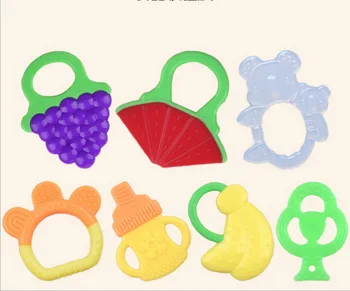 

DHL 500pcs Fruit Grape Banana Watermelon Baby Teether Silicone Charms Baby Teething Gift Toddler Toys