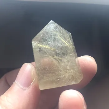 

BEST CRYSTAL!!22g Natural Rutilated Quartz Crystal Wand Single Point Healing HD56 Home Decoration Ornament