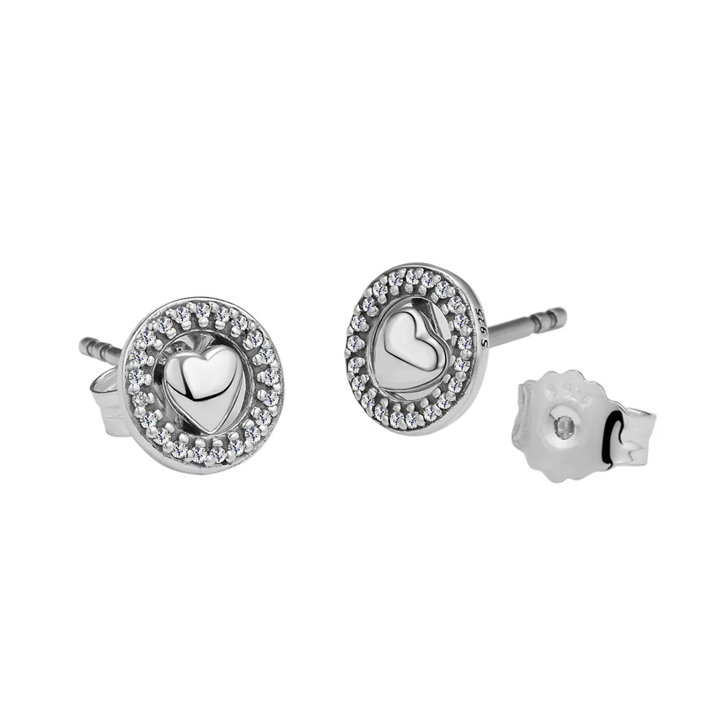 CKK Earrings for women Forever Hearts Stud Earring BrincoS 925 Sterling Silver Jewelry Pendientes Earings Orecchini Oorbellen CKK Earrings for women Forever Hearts Stud Earring BrincoS 925 Sterling Silver Jewelry Pendientes Earings Orecchini Oorbellen