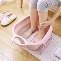 Vanzlife พับธรรมดาโฟมนวดถังพลาสติกเท้าอ่างล้างหน้าขนาดใหญ่ความสูง footbath fording barrel