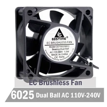 Gdstime Ball 6cm 60mm EC Fan 60mm x 60mm x 25mm EC Brushless Fan 110V 115V 120V 130V 220V 240V Axial Cooling Industry Fan Gdstime Ball 6cm 60mm EC Fan 60mm x 60mm x 25mm EC Brushless Fan 110V 115V 120V 130V 220V 240V Axial Cooling Industry Fan