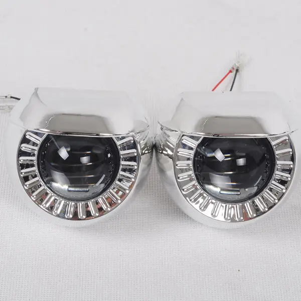 

AES 46mm/52mm Mini Projector Lens Kit 2pcs Bi Xenon HID Mini H1 Projector Lens+2 Shroud Fit H1 Bulb Car Light Retrofit H4 H7 LED