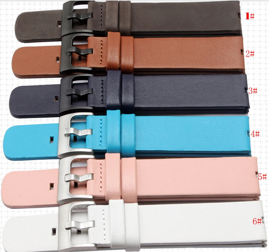 Colorful Replacement Watch Strap 22mm 100 Genuine Leather Watch Bands Bracelets For Motorola