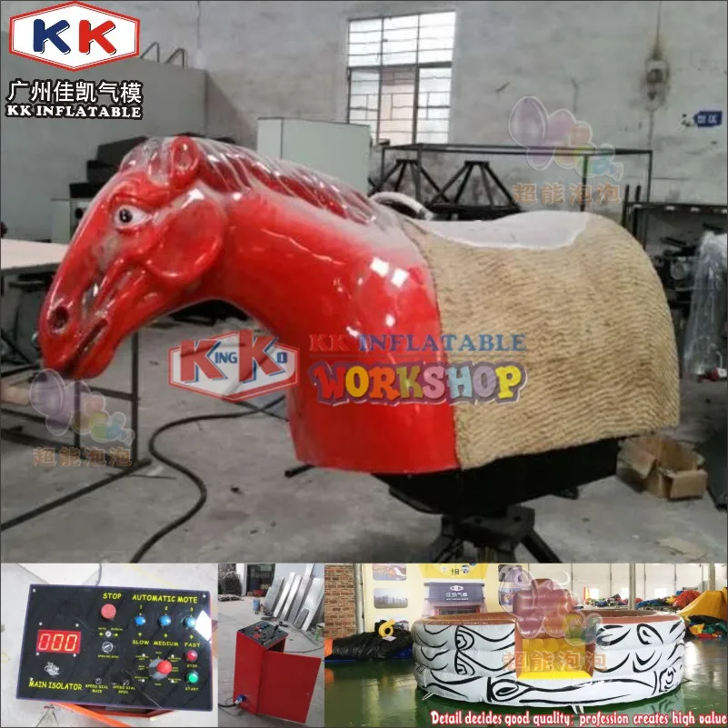 新しい赤馬シミュレータインフレータブル機械式ロデオ雄牛乗り物ゲーム価格公園 Inflatable Bouncers Aliexpress