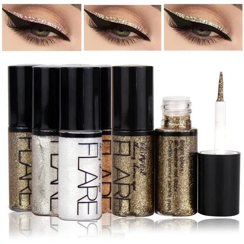 

10 colors Glitter eyeliner liquid set Make up eye liner Pigment Silver Rose Gold Color Liquid waterproof Eyeliner cosmetics