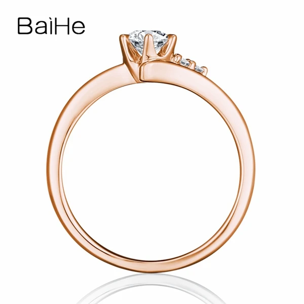 BAIHE Solid 10 K белое золото около 0.25ct Сертифицированный круглый разрезанный муассанит обручальное женское модное модный подарок для ювелирных