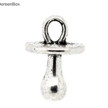 Дорин коробка Прекрасный 50 Серебряный тон соски-пустышки Шарм Подвески 13x9 мм(B10708