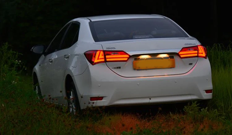 Автомобиль Стайлинг для задние фонари Toyota Corolla светодиодный сзади свет противотуманные задние лампы ДРЛ тормоз+ Park+ сигнала