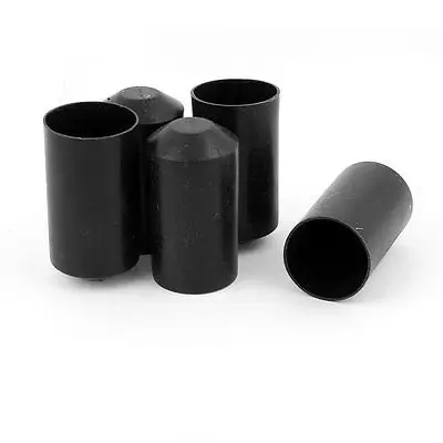 

5 Pcs Adhesive Lined Heat Shrink End Cap Black 2:1 40mmx70mm
