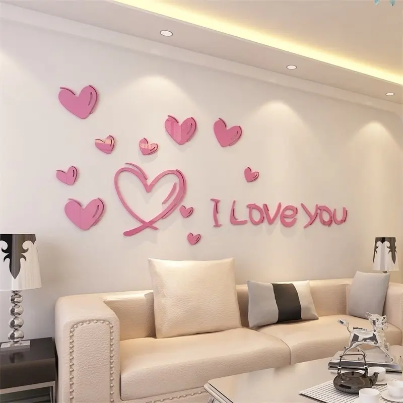 

Love is full of Acrylic 3D living room bedroom entrance wall paste creative jewelry home creative warm sofa