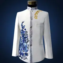 Блёстки блейзер в полоску с вышивкой мужские официальные платья последние конструкции пальто брюки мужской костюм, блейзер masculino свадебные костюмы для мужчин