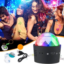 Portable Mini 3W 5V USB Rechargeable RGB Disco Ball Party Lights Sound Activated Led Stage Light for Car Birthday DJ Club sound activated el car decoration sticker crazy urban disco