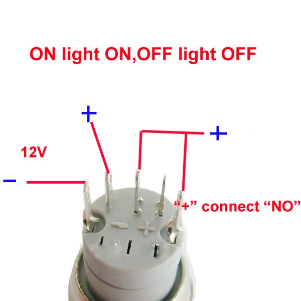 16mm 12v car auto green led metal switch latching push button on off