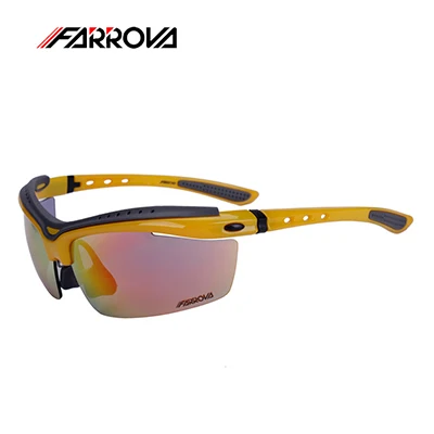FARROVA Спорт на открытом воздухе солнцезащитные очки поляризационные велосипедные очки группа из 5 Lense Mtb велосипедные очки для велосипедистов для мужчин и женщин - Цвет: Цвет: желтый