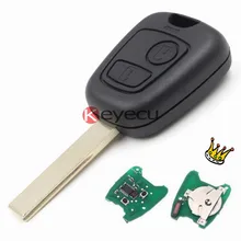 High Quality Replacement Remote Key Fob 2 Button 433MHz With Chip ID46 +Uncut Blade HU83 for Peugeot 307 206 P/N 73373067C