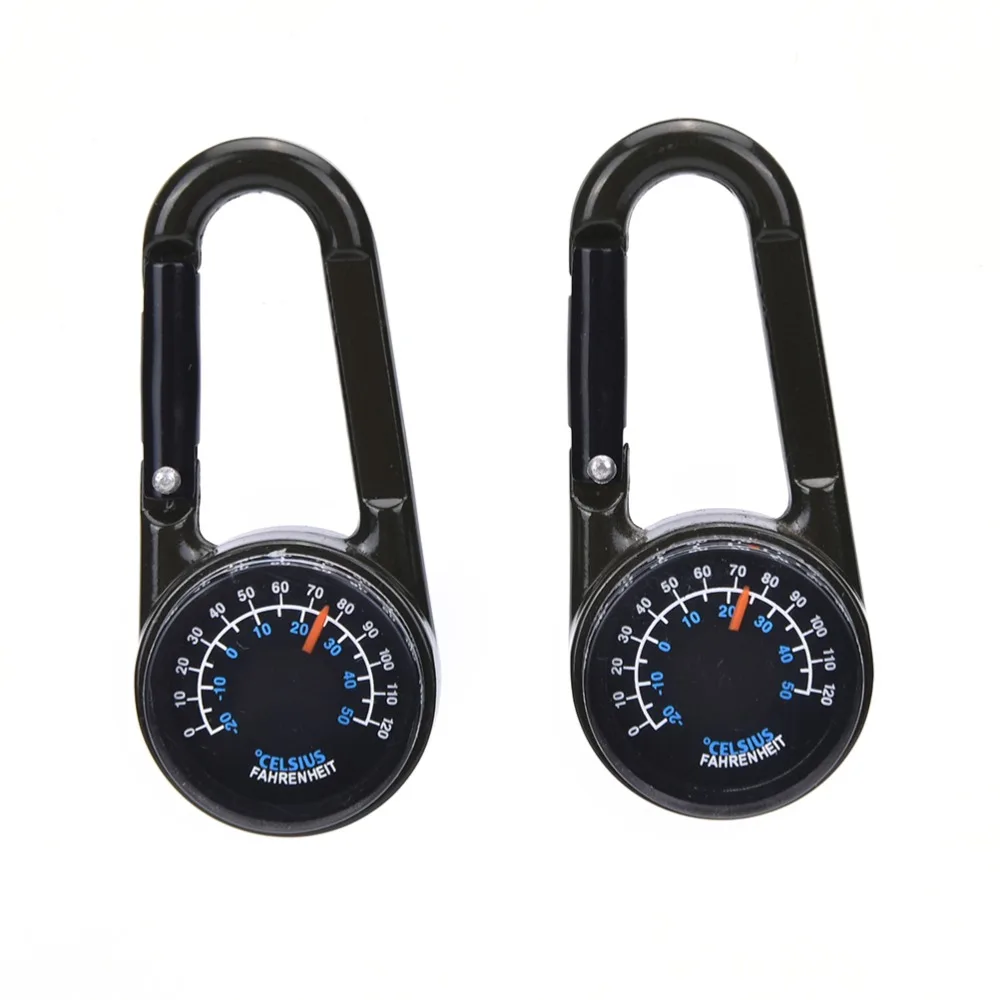 

1 Pcs Mini Outdoor Compass Keychain For Camping Hiking Multifunctional Metal Orienteering Compass Navigation With Thermometer