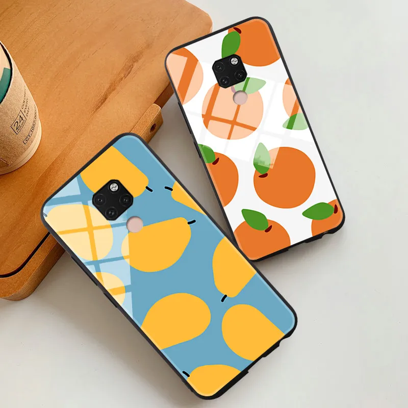 Фруктов Стекло чехол для huawei P Smart 2018 2019 Y 5 6 9 Prime P9 P20 P30 Коврики 30 Pro Honor 7a 7c 8 8a 8s 8x 9x 10i
