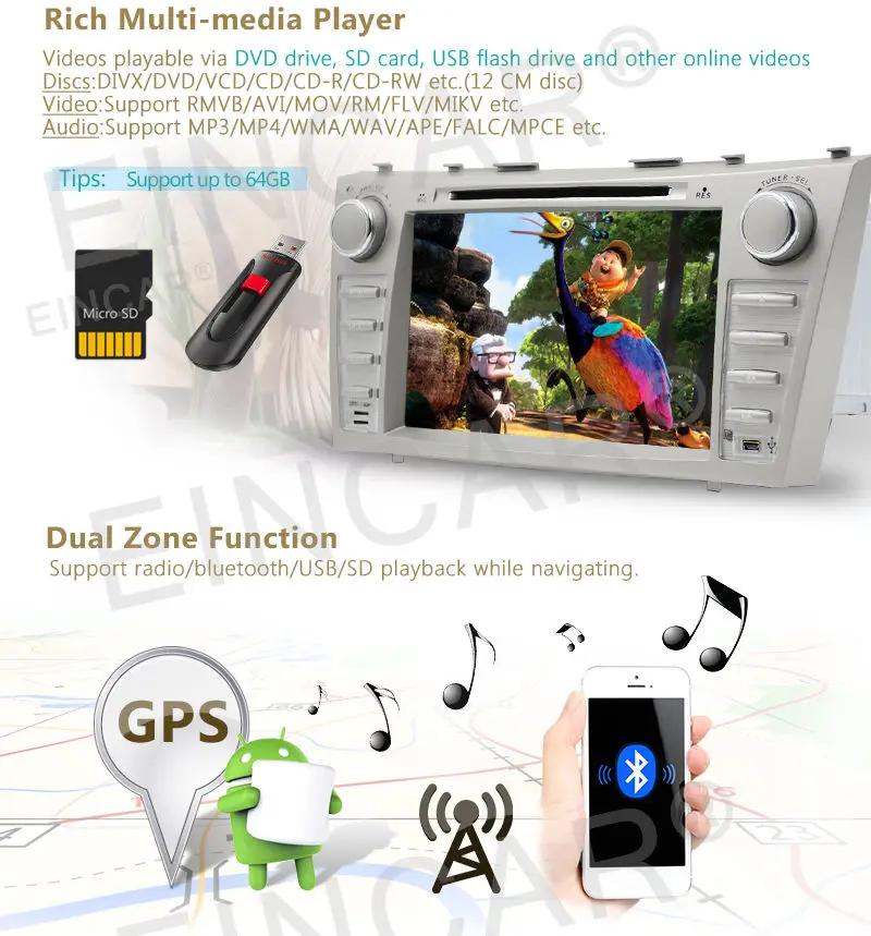 Flash Deal Android6.0 OS 8" Car DVD Player Radio Stereo GPS Wifi for Toyota Camry 2007-2012 13
