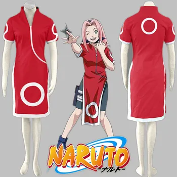 

Free Shipping TPRPCO Naruto Sakura Haruno Cosplay Costume Anime Disfraces Halloween Costume For Girls