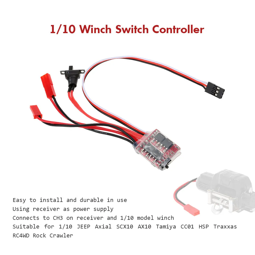 GOOLRC 110 Winch Switch Controller for RC 110 JEEP Axial SCX10 AX10 Tamiya CC01 Traxxas RC4WD Rock Crawler (3)