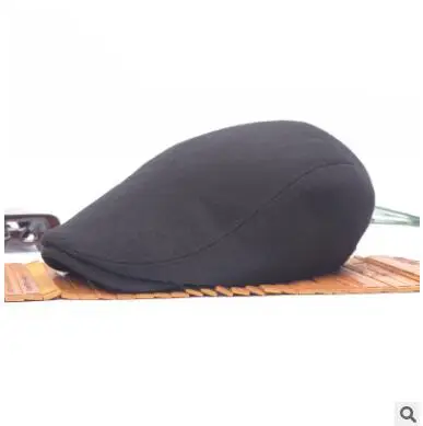 DT586 винтажный газетчик такби в стиле Гэтсби, плоская кепка из хлопка для вождения берет шляпа для мужчин и женщин удлиненная Кепка Casquette простые береты - Цвет: nonadjustable Black