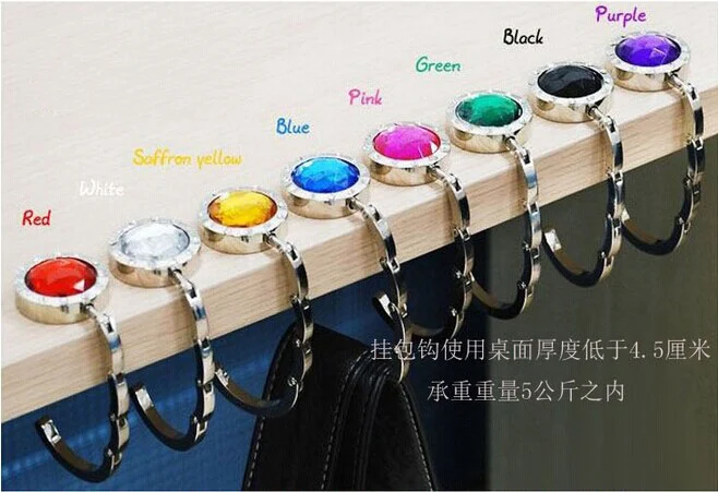 Portable Folding Crystal Alloy Purse Handbag Hook Bag Hanger If No Special Request We Will Send Colors In Ramdon