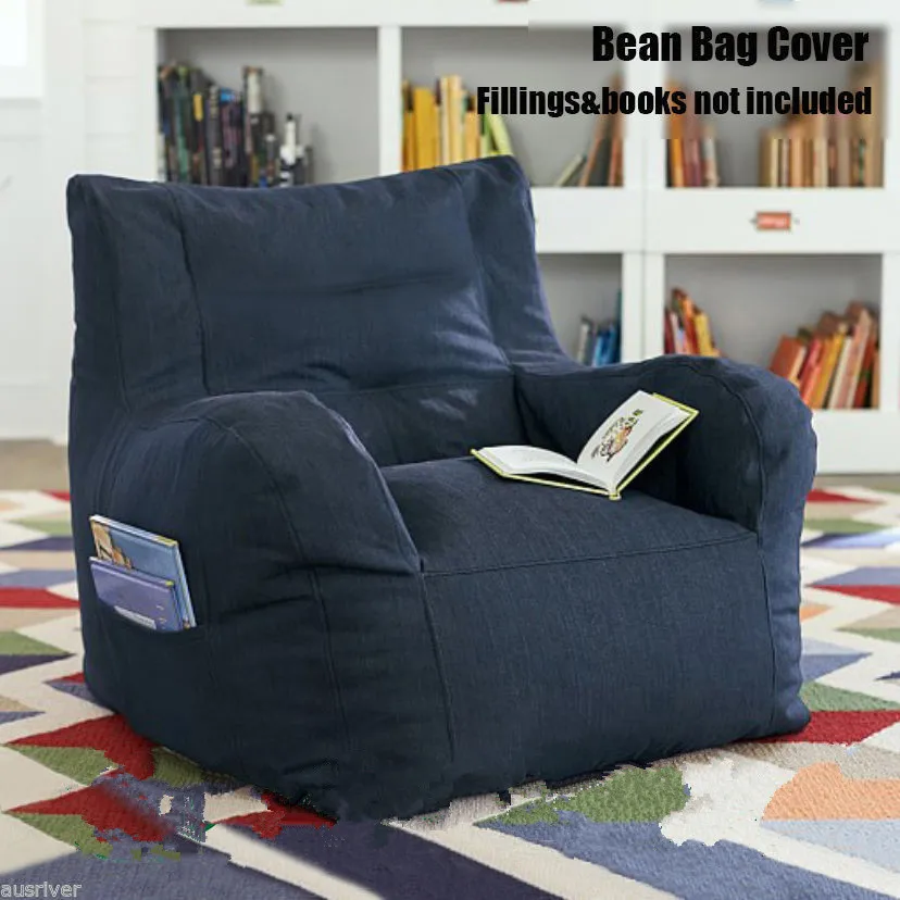 Luxury bean bag COVER for Adult bean bags Armchair bean bag sofa with Book Pocketin Living Room
