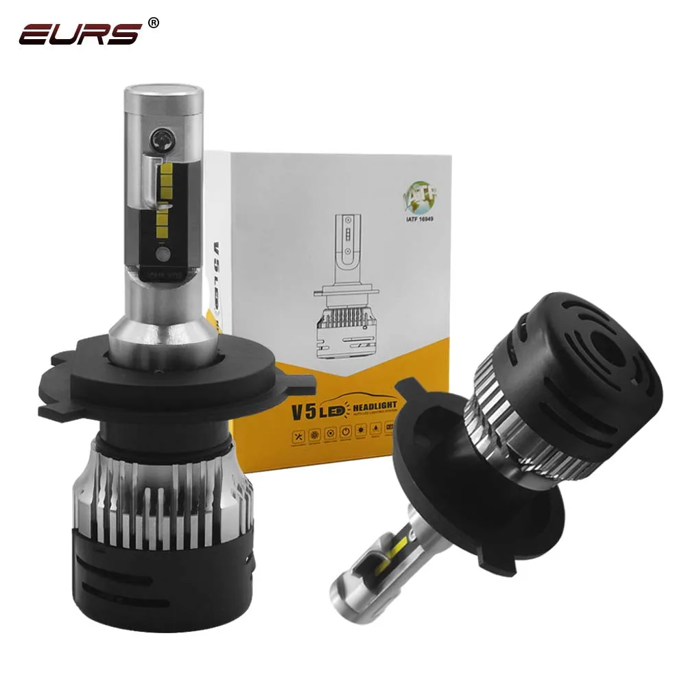 

EURS 2PCS H4 H7 LED V5 Car Headlight Bulbs H11 H1 H3 9005 9006 H13 Hi-Lo Beam 6000K CSP Chips Auto Headlamp Led Light DC12v 24v