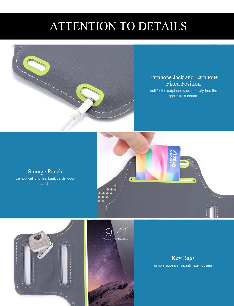 FLOVEME Universal 4.7 5.5 Inch Sport Armband Case For iPhone 6 6S 7 Plus Running Cycling Gym Storage Pouch Waterproof Bag Cases (11)