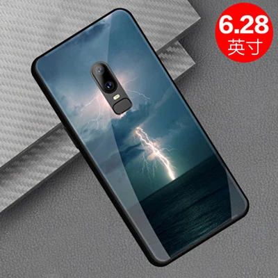 A5 Для Oneplus 6 Чехлы для телефона окрашенное закаленное стекло+ Мягкая силиконовая задняя крышка для Oneplus6 fundas для One plus 6 shell - Цвет: A5