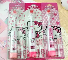 Cartoon Electric Toothbrush Kitty Pattern with 1 Replacement ToothBrush Head Oral Hygiene Bathroom Supplies Free Shipping