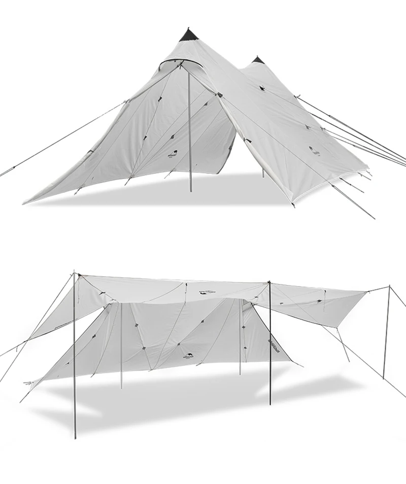 Naturehike Твин Пикс 20d силикона двойной типа башня Тент Открытый непромокаемые Защита от солнца-тени тента палатка пергола nh17t015-m
