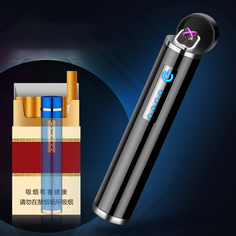 Мини двухдуговая плазменная Зажигалка цилиндрическая электрическая USB
