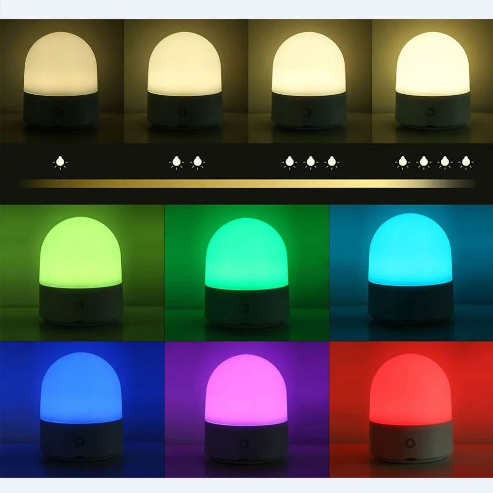 Горячая ночник с сенсором сенсорного управления 8 цветов Изменение RGB режим безопасный перезаряжаемый портативный Детский Светильник для чтения сна