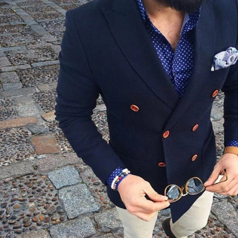 dark blue blazer matching shirt