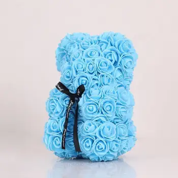 

Holiday Souvenir Gifts Rose Bear Romantic Souvenir Gifts 25cm Rose Flower Toy Art Ornament for Mothers Day