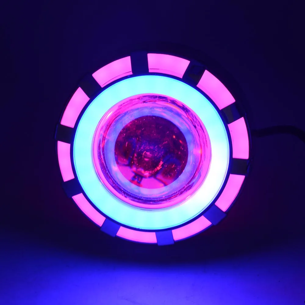 Автомобильный двойной LED COB ангельские глазки фары объектив H1 Bi Xenon Мини проектор