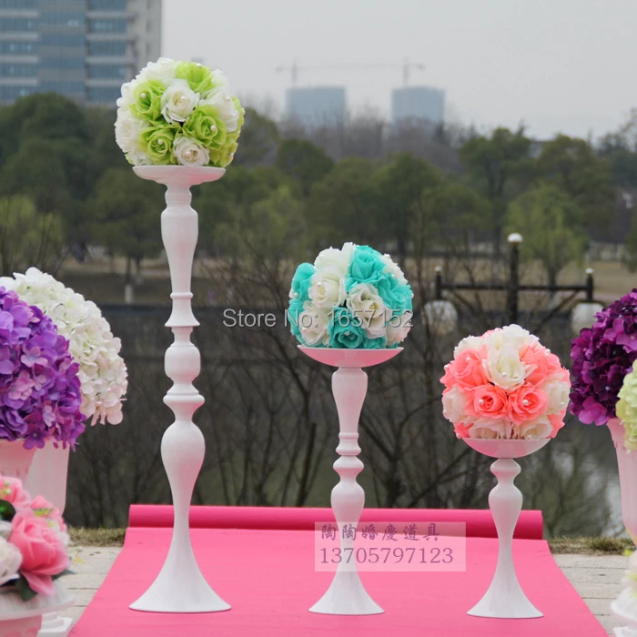 

The wedding arrangement Wedding master table candlestick T road lead white mermaid wedding road lead 73cm height white 4pcs/lot