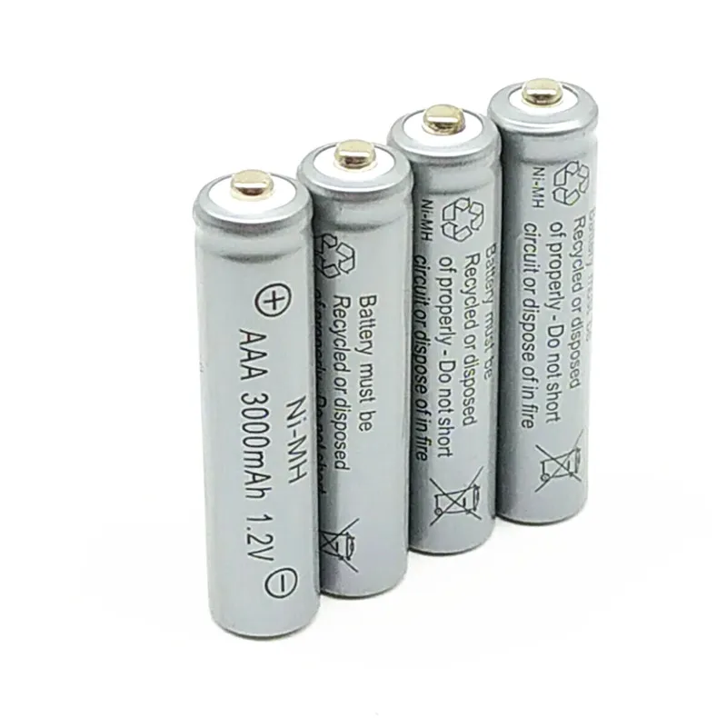 2 шт./лот 1,2 V 3000mAh NiMh AAA аккумуляторная батарея Ni-MH 3a батареи Battria