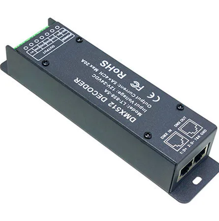 

LT-858-5A;4CH CV DMX Decoder;DC12-24V input;5A*CH Max 20A output