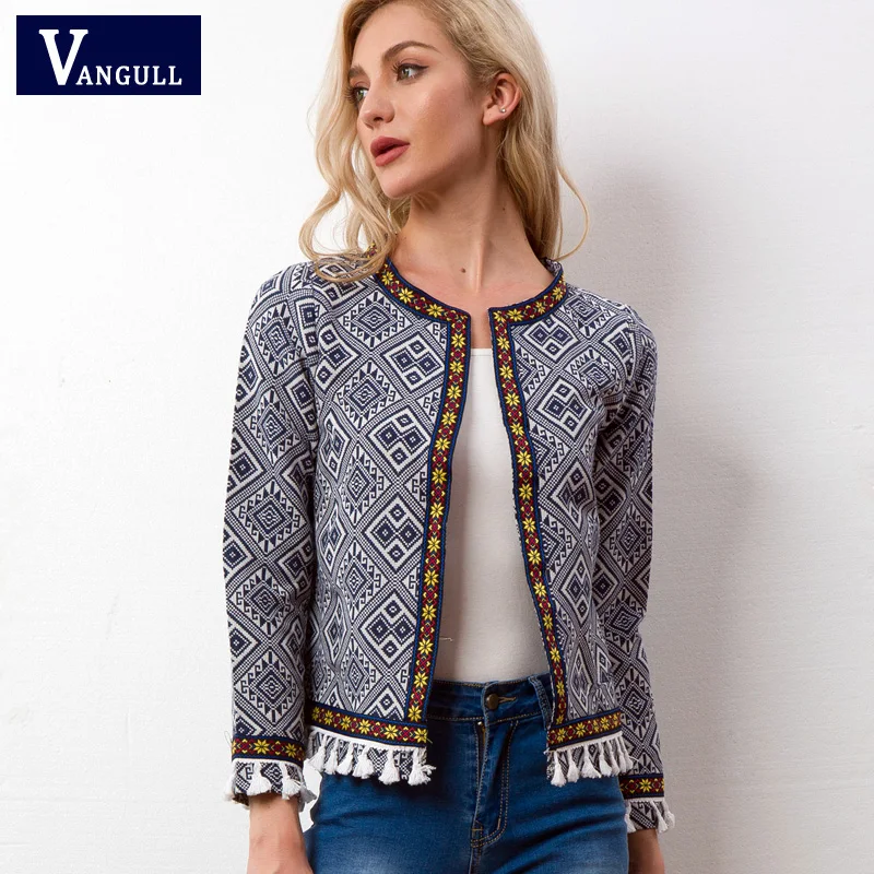 Vangull Tribal Embroidered Jacket Blue Vintage Fringe Tape Trim Women Autumn Coat 2018 Spring Long Sleeve Tassel Boho Jacket Vangull Tribal Embroidered Jacket Blue Vintage Fringe Tape Trim Women Autumn Coat 2018 Spring Long Sleeve Tassel Boho Jacket