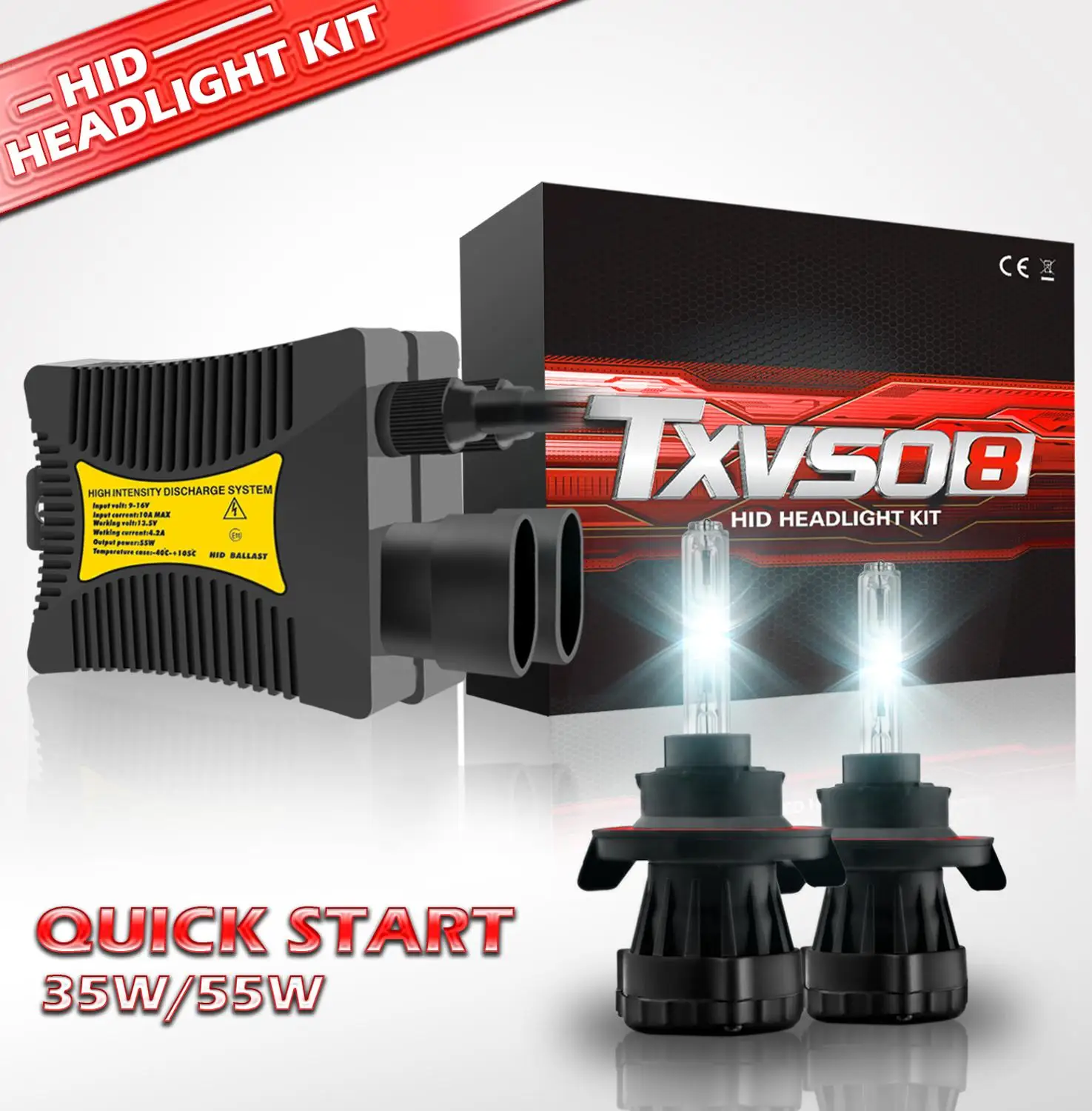 TXVSO8 55Вт HID Ксенон Conversion KIT лампы H1 H3 H4 H7 H8 H9 H11 9004 9005 3000K 4300K 5000K 6000K 8000K 10000K 12000k