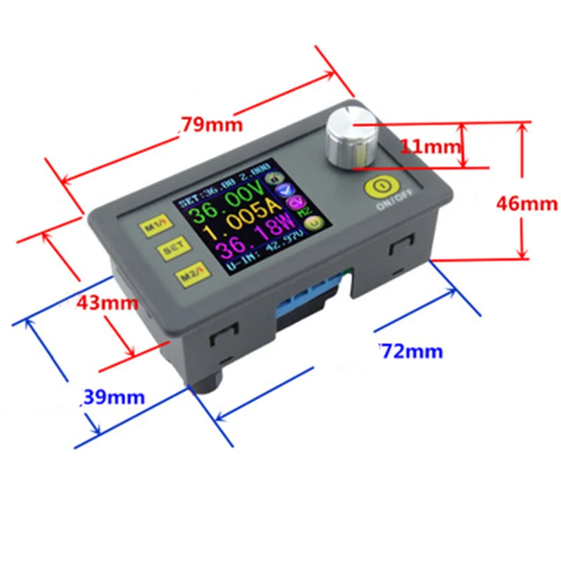 

Constant Voltage Current Step-down Programmable Power Supply Module Buck Voltage Converter Color LCD Voltmeter