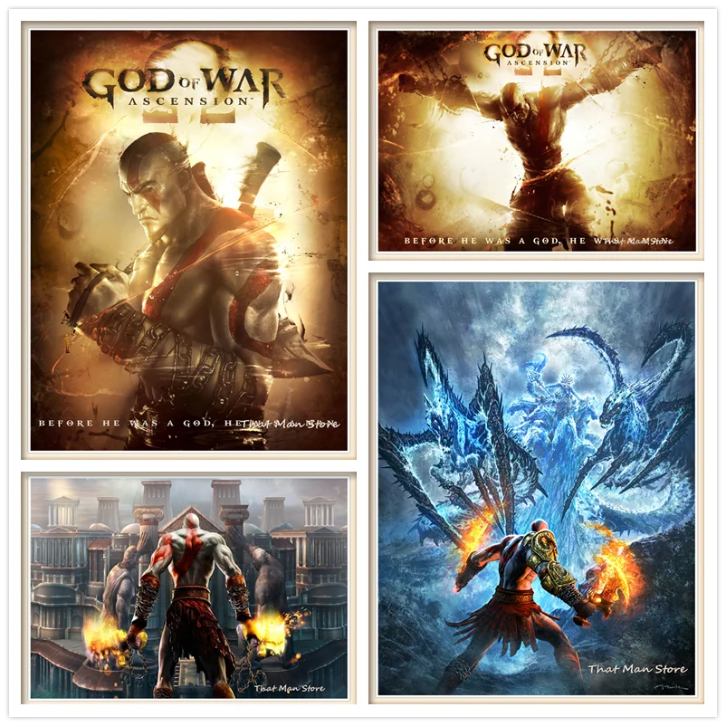 Постеры God of War настенные наклейки высокой четкости украшение для дома гостиной