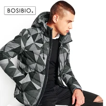 BOSIBIO Зимняя Мужская парка Повседневная приталенная камуфляжная куртка с капюшоном мужская брендовая одежда ветровка 6623-A