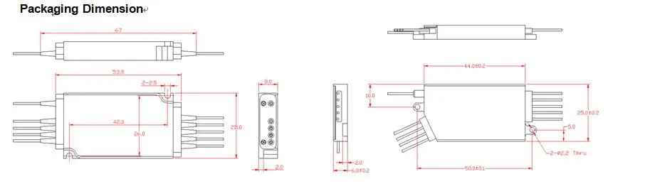 1*4 CCWDM мини CWDM Mux/Demux модуль с 25 см LC/UPC(1470,1510, 1530, 1490nm) разъем и FC/UPC COM порт, 4ch CCWDM Mux Demux