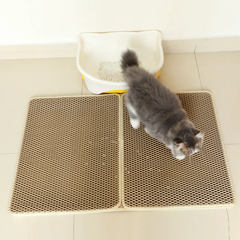 Dropshipping 60x90cm Foldable Square Large EVA Cat Litter Mat Double