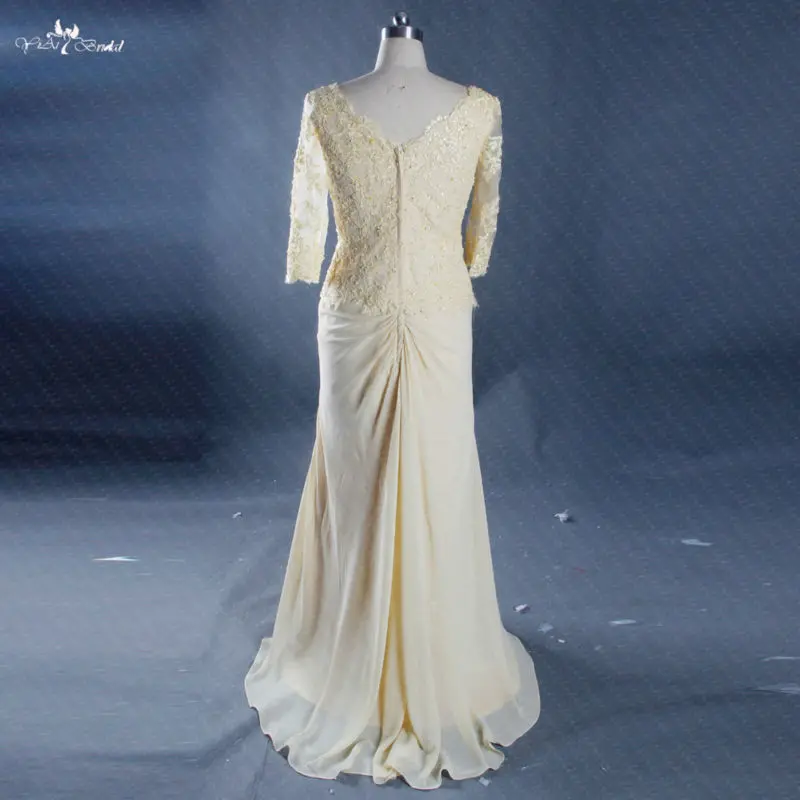RSE284 Дешевые Матери невесты шифон линии вечерние желтые V шеи vestido de festa De Casamento